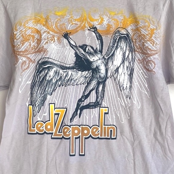 (B40) NEW Vintage Led Zeppelin Swan Song, T- Shirt, Gray, Size Medium, NWT - Picture 2 of 7